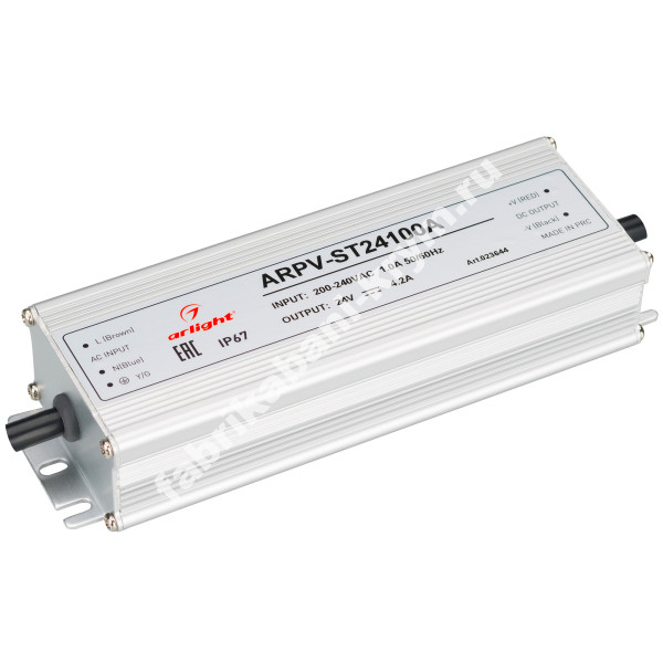 Блок питания ARPV-24100-A1 (24V, 4.16A, 100W) (ARL, IP67 Металл, 3 года)