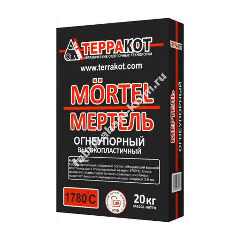 Мертель высокопластичный «Терракот» огнеупорный, 20 кг