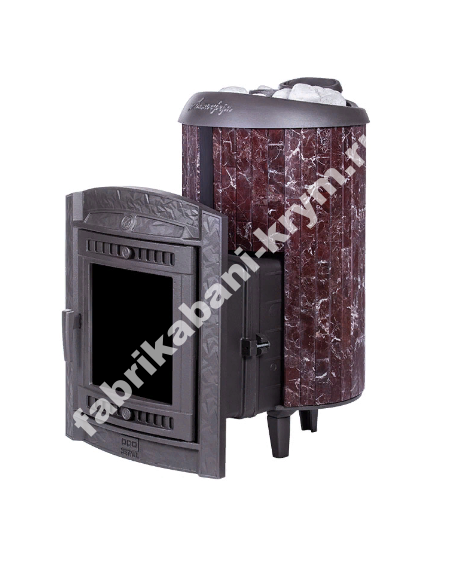 Печь банная "Атмосфера L " в ламелях "Россо Леванто" наборный рисунок